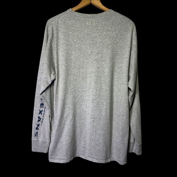 NFL Team Apparel Houston Texans Logo Men Gray Long‎ Sleeve Shirt Size XL - Picture 3 of 9